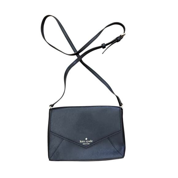 Kate Spade Women's Black Leather Cedar Street Small Envelope Crossbody Purse - Picture 2 of 9